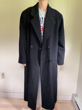 90s vintage cashmere and wool maxi slouchy coat